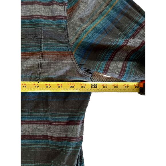 Carbon Mens Multicolor Button Up Short Sleeve Classic Fit Cotton XXL Color Block - Picture 7 of 10